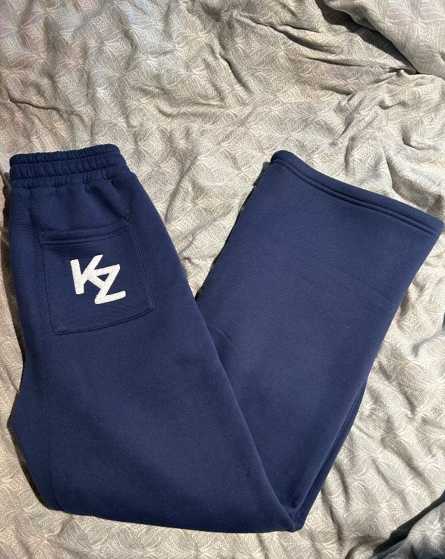 Bláar kenzen joggingbuxur