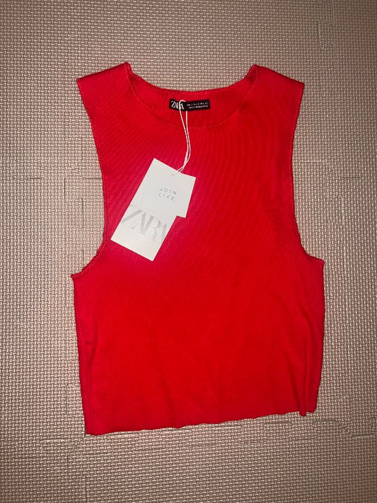 ZARA rauður croptop