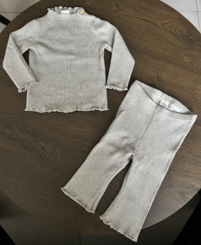 H&M sett, útvíðar buxur