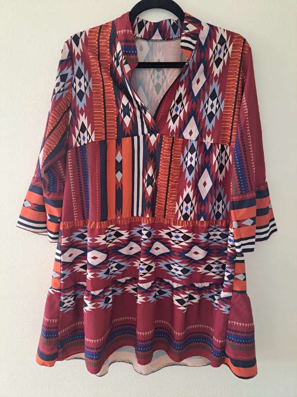 MEXICAN STAMP DRESS SHEIN