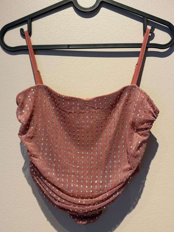 UB Bershka bleik glim top S