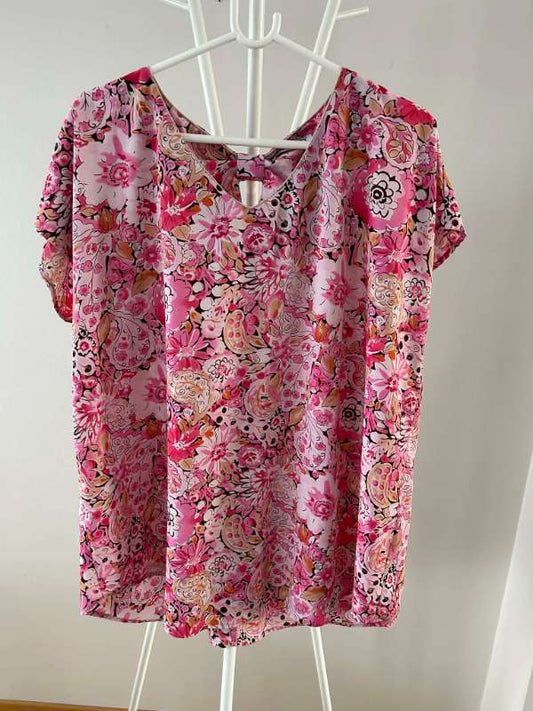 Skyrta bleik rósótt