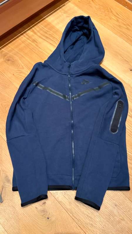 Nike teck rennd hettupeysa dökkblá