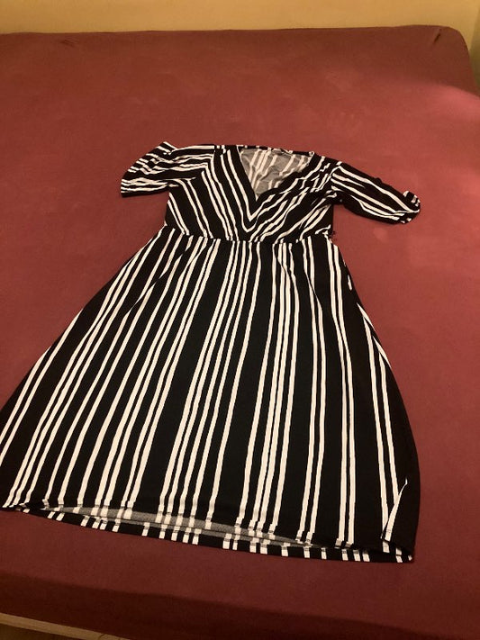 Black&white striped dress H&M