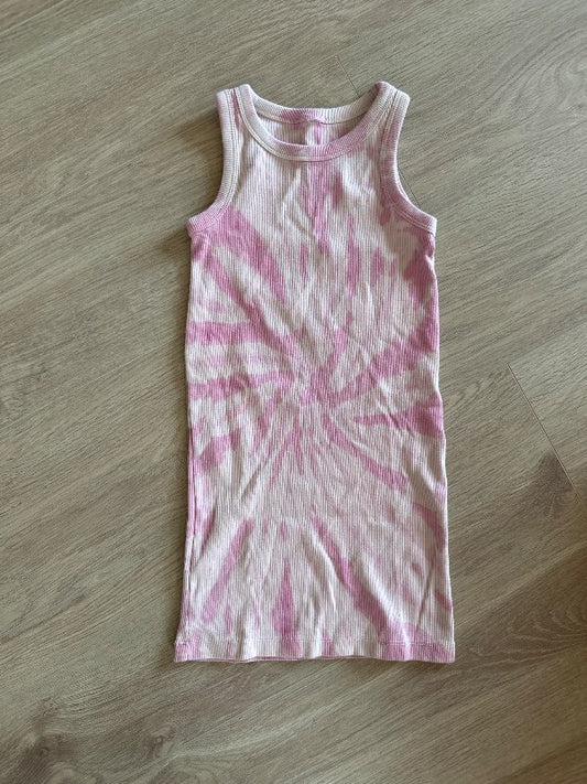 Zara tie die kjóll bleikur