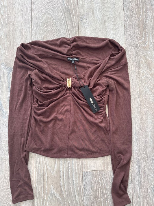 Brún langerma bolur fashion nova