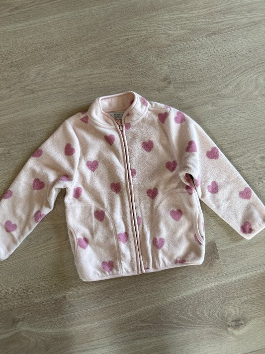 Primark bleik flíspeysa m hjörtum