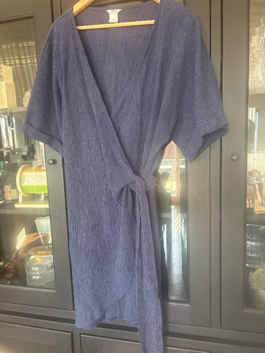 Blár wrap kjóll (lindex)