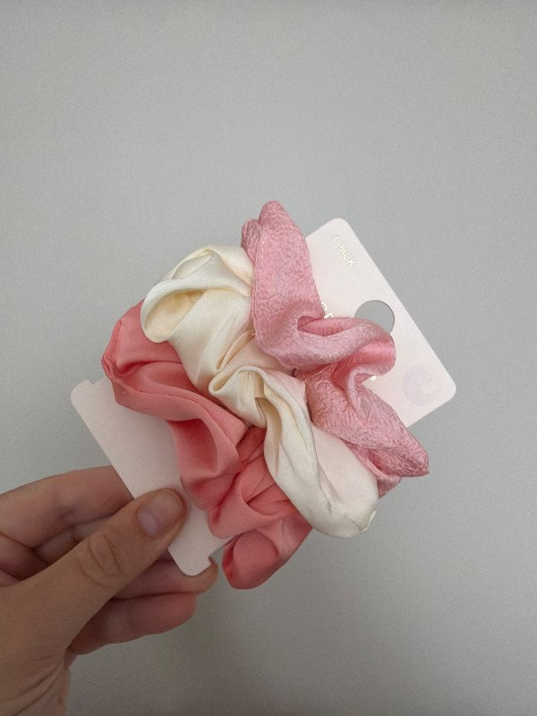 Teygjur scrunchies bleikar