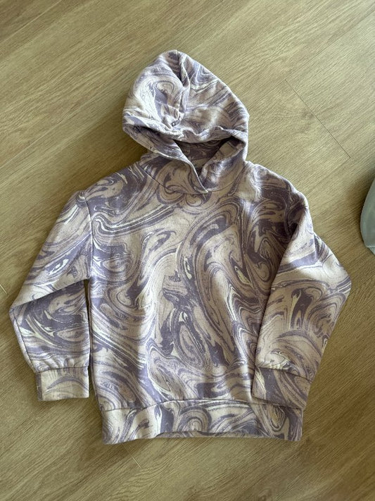 Fjólublá swirl hettupeysa