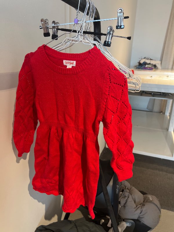 Prjónakjóll rauður