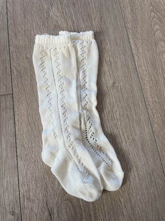 Hvítir uppháir sokkar