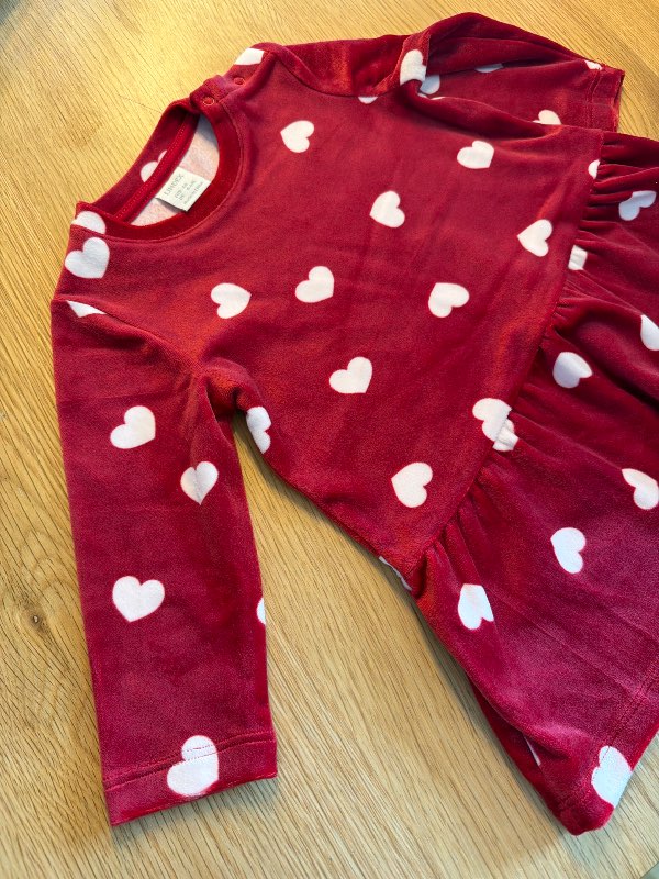 Lindex Flauelskjóll hjarta