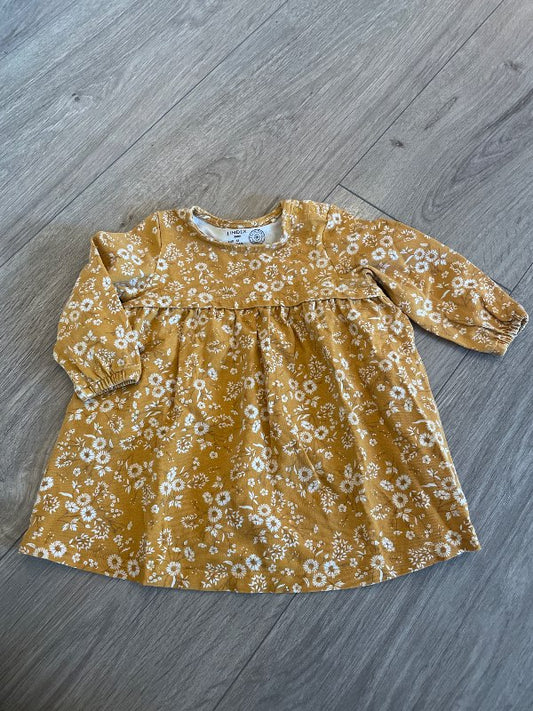 Lindex gulur blómakjóll