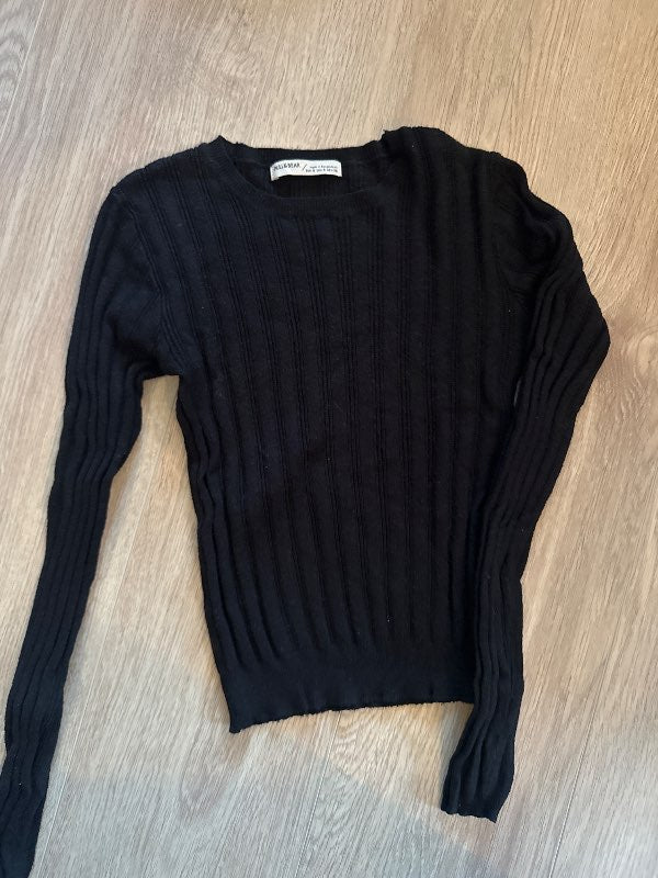 Svartur siðerma prjónabolur bershka