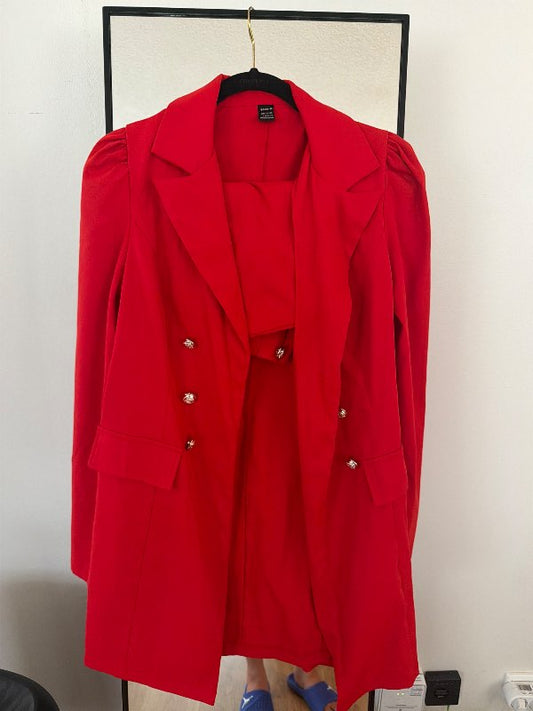 Red Pair Coat and skirt