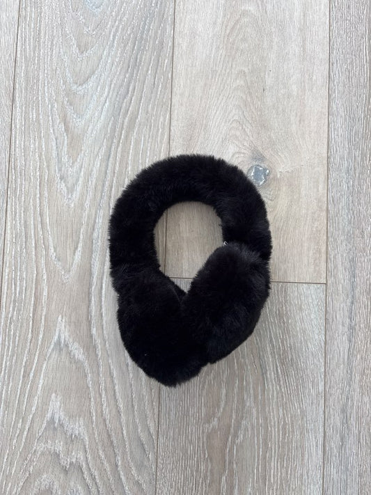 Svart fur headband