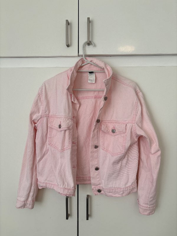 Pink denim jacket