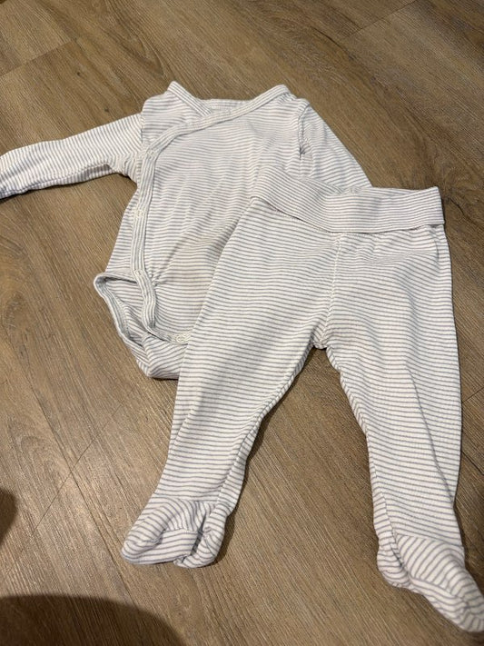 H&M ungbarnasett með bláum röndum A