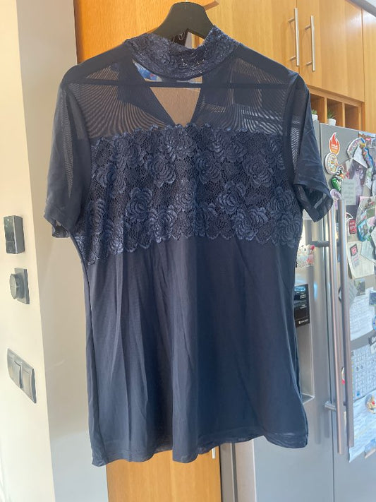 Dökkblár með blunfu bolur kaffe