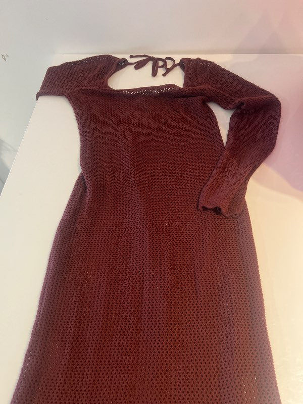 Síður brúnn strandarkjóll