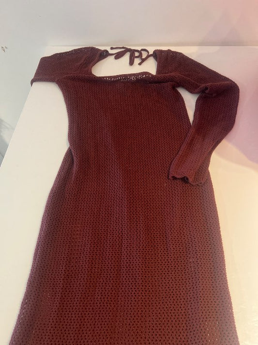 Síður brúnn strandarkjóll