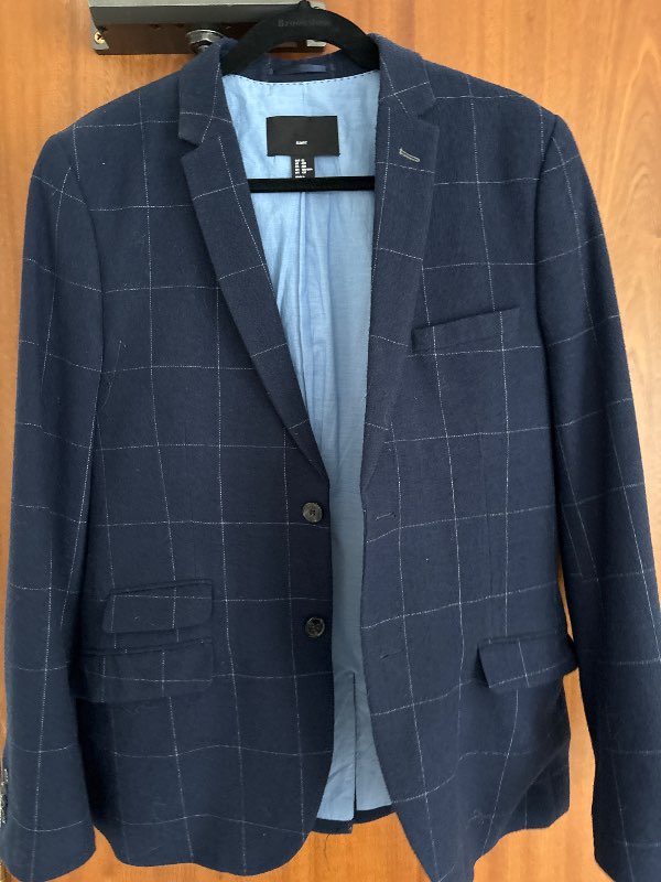 HM slim fit blár jakki