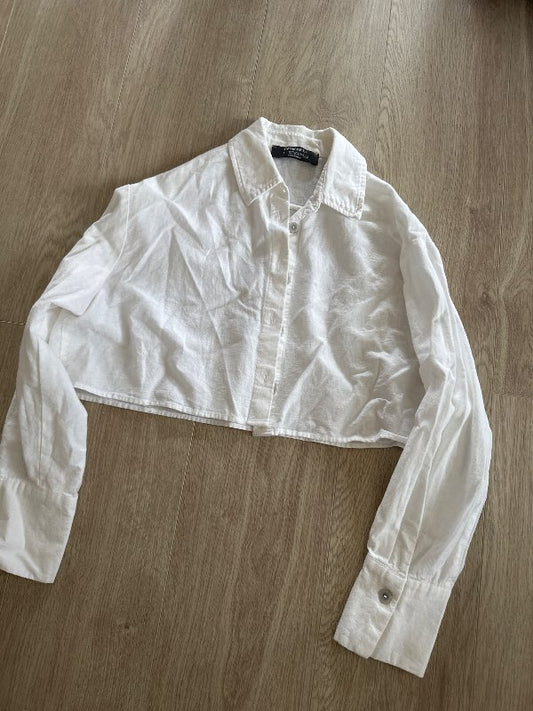 Primark hvít stutt skyrta