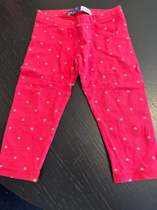 Dökkbleikar blómaleggings
