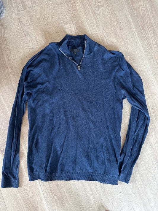 Blá peysa hálfrennd asos karla