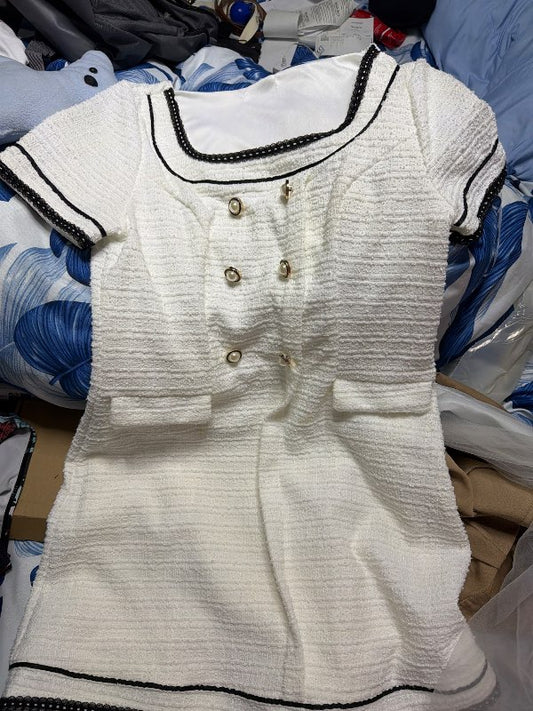 White tweed dress