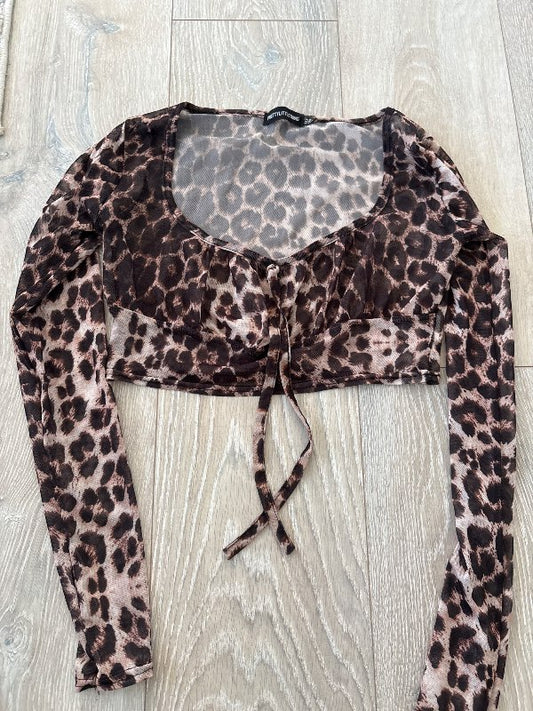 PLT leopard sheer toppur