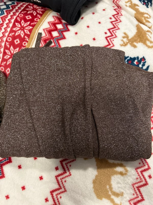 Ónotað brúnt og glimmer sítt pils