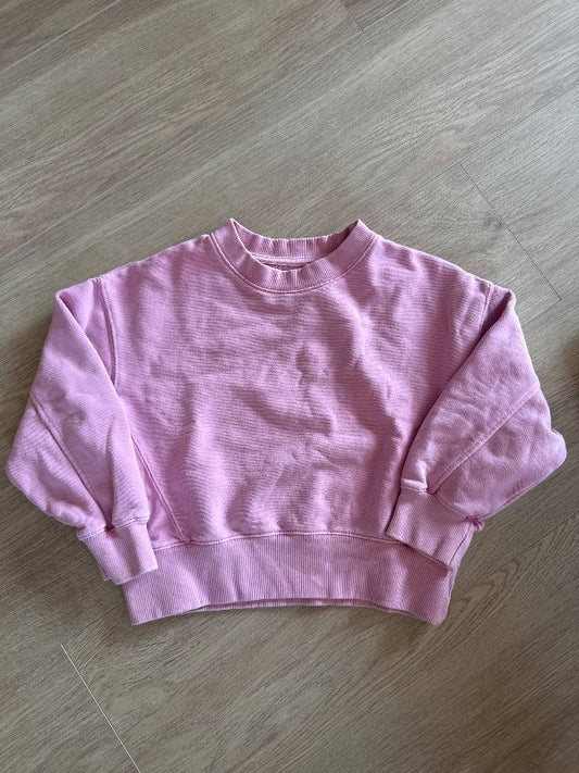 Zara barna bleik crew peysa