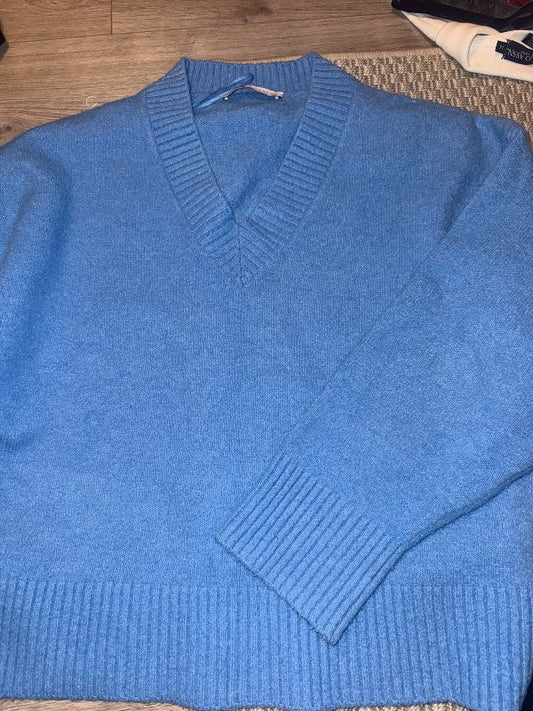 Blá prjónapeysa Zara