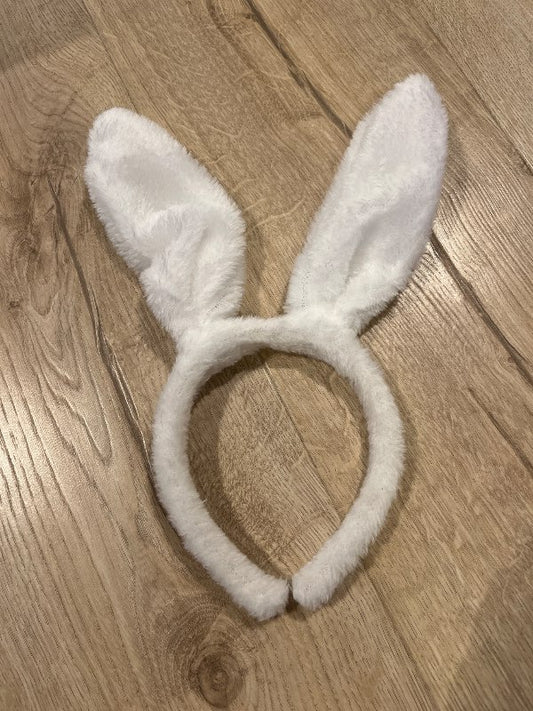 hvít kanínueyru hárband