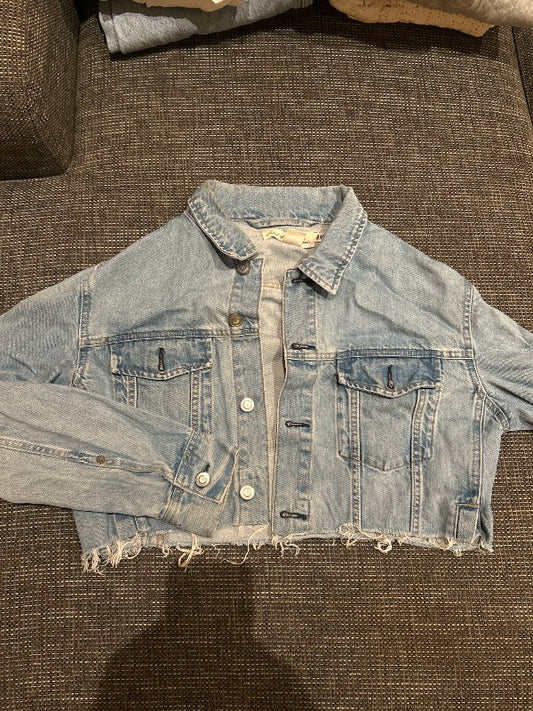 Cropped blár gallajakki