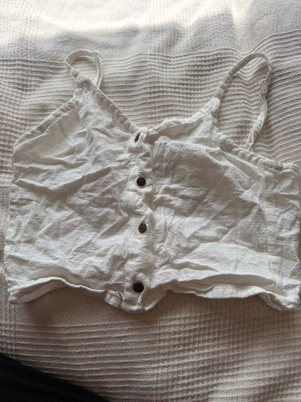 White 100% linen top
