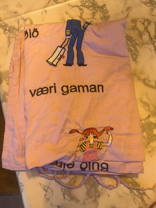 G Bleik rúmföt