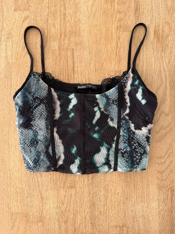 Crop top- Bershka- svartur og blár