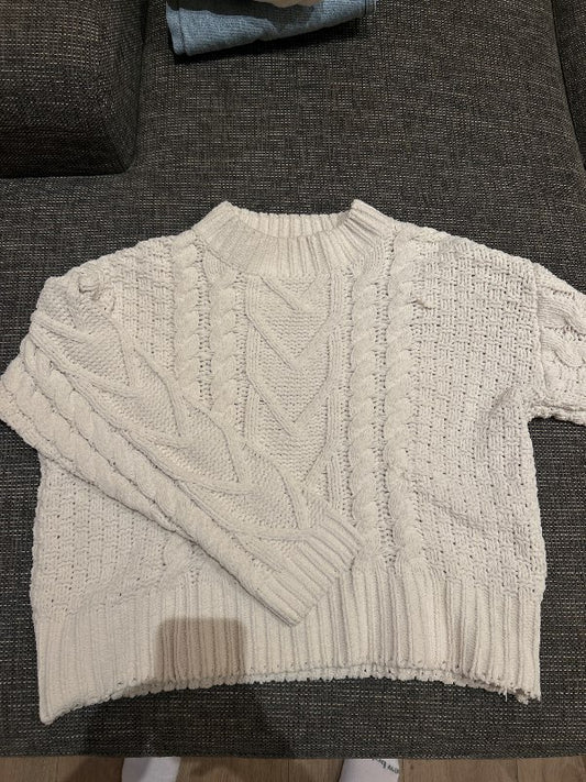 Hvít prjónapeysa - mynstur