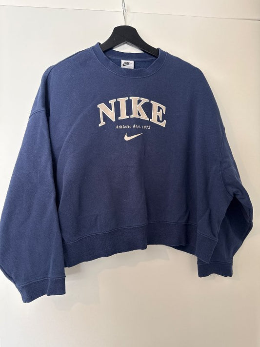 Nike cropped blá peysa