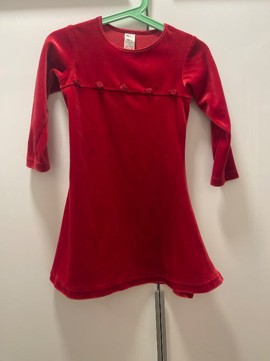 Rauður kjóll rósir