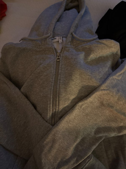 Weekday - grá hettupeysa rennd