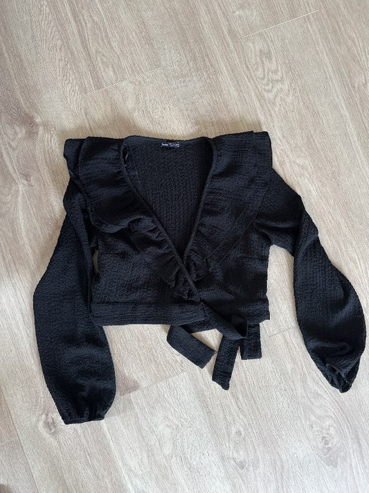 Bershka svartur fínn toppur