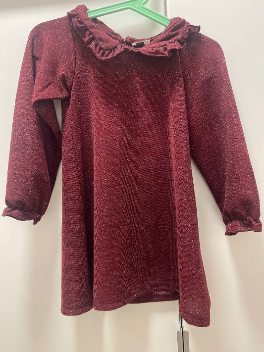 Vínrauður kjóll glimmer