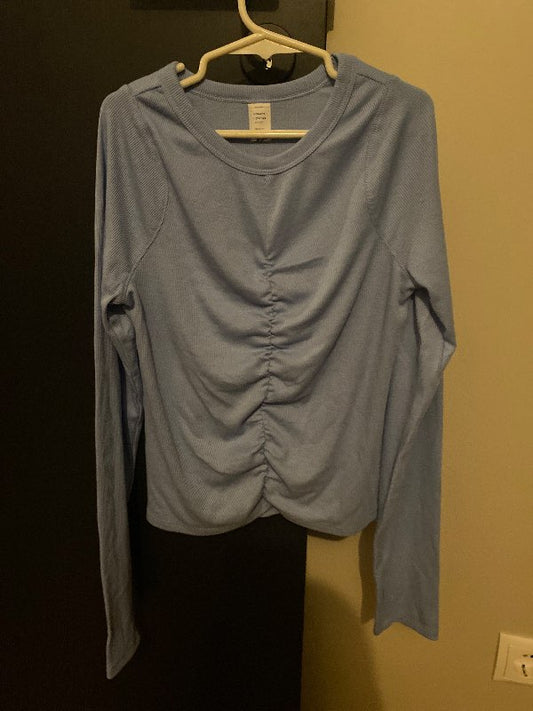 Blár síðerma bolur