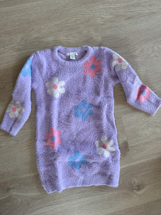 Primark fjolublá blóma sið peysa